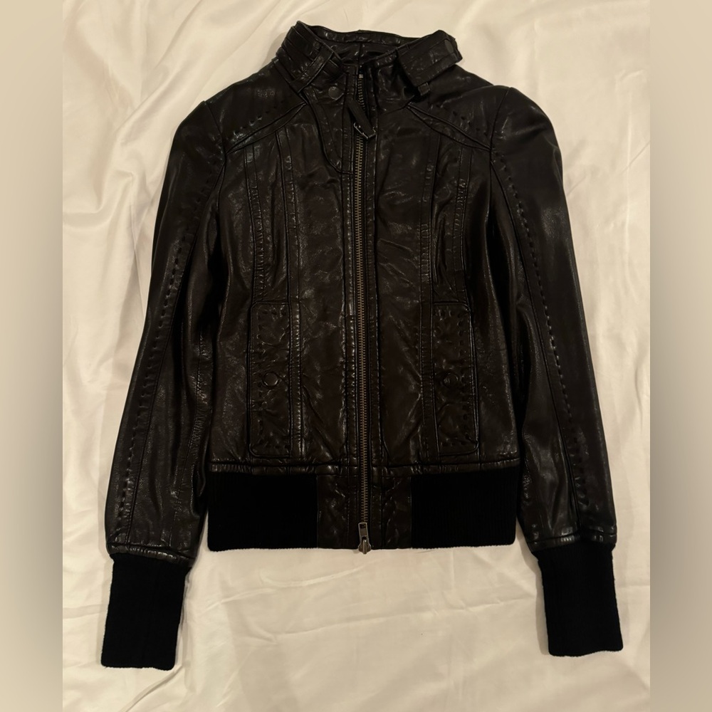 Mackage x Aritzia Black Leather Jacket